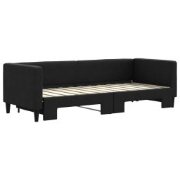 vidaXL Slaapbank met onderschuifbed 80x200 cm stof zwart