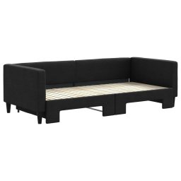 vidaXL Slaapbank met onderschuifbed 90x200 cm stof zwart