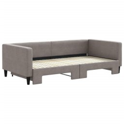 vidaXL Slaapbank met onderschuifbed 100x200 cm stof taupe