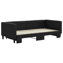 vidaXL Slaapbank met onderschuifbed 90x190 cm stof zwart