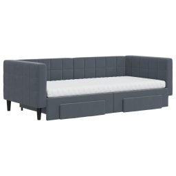 vidaXL Slaapbank onderschuifbed en lades 90x190 cm fluweel donkergrijs