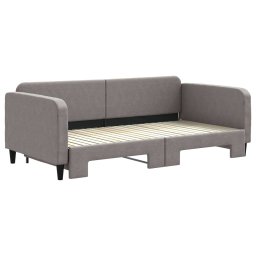 vidaXL Slaapbank met onderschuifbed 100x200 cm stof taupe