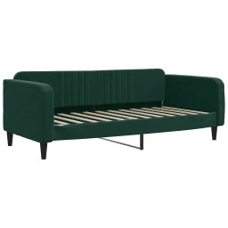 vidaXL Slaapbank met matras 100x200 cm fluweel donkergroen