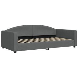 vidaXL Slaapbank met matras 100x200 cm stof donkergrijs