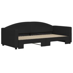 vidaXL Slaapbank met onderschuifbed 90x190 cm stof zwart