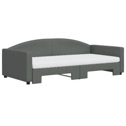 vidaXL Slaapbank onderschuifbed matrassen 100x200 cm stof donkergroen