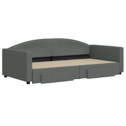 vidaXL Slaapbank onderschuifbed en lades 100x200 cm stof donkergrijs