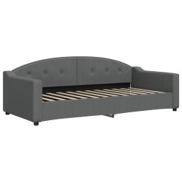 vidaXL Slaapbank met matras 90x200 cm stof donkergrijs