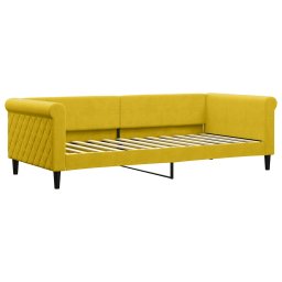 vidaXL Slaapbank met matras 90x200 cm fluweel geel