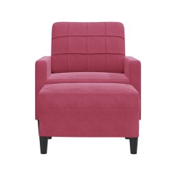 vidaXL Fauteuil met voetenbank 60 cm fluweel wijnrood