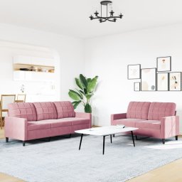 vidaXL 2-delige Loungeset met kussens fluweel roze