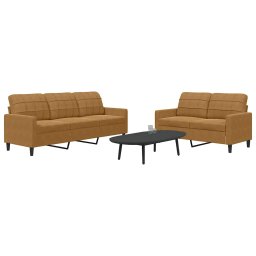 vidaXL 2-delige Loungeset met kussens fluweel bruin