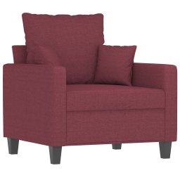 vidaXL 4-delige Loungeset met kussens stof wijnrood