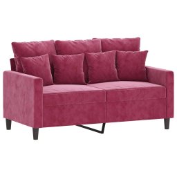 vidaXL 3-delige Loungeset met kussens fluweel wijnrood