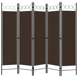 vidaXL Kamerscherm met 5 panelen 200x180 cm bruin