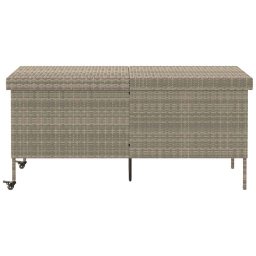 vidaXL Tuinbox met wielen 160x55x75 cm poly rattan lichtgrijs