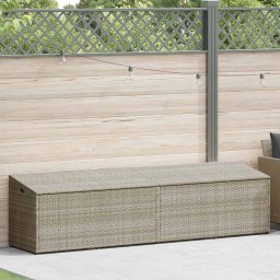 vidaXL Tuinbox 220x50x58 cm poly rattan lichtgrijs