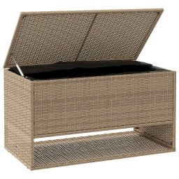 vidaXL Opbergbox voor buiten 100x55x55,5 cm poly rattan beige
