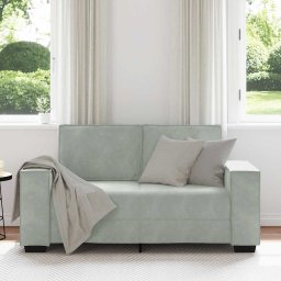 vidaXL Tweezitsbank 160x78x84 cm fluweel lichtgrijs