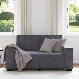 vidaXL Tweezitsbank 160x78x84 cm fluweel donkergrijs