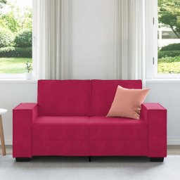 vidaXL Tweezitsbank 160x78x84 cm fluweel wijnrood