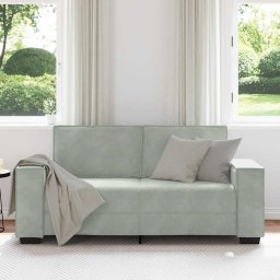 vidaXL Tweezitsbank 180x78x84 cm fluweel lichtgrijs