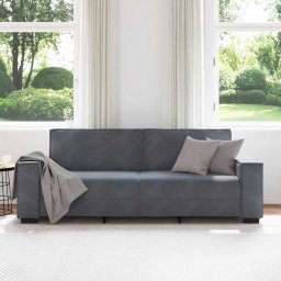 vidaXL Driezitsbank 220x78x84 cm fluweel donkergrijs