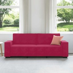 vidaXL Driezitsbank 220x78x84 cm fluweel wijnrood
