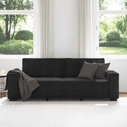 vidaXL Driezitsbank 220x78x84 cm fluweel zwart