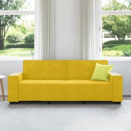 vidaXL Driezitsbank 220x78x84 cm fluweel geel