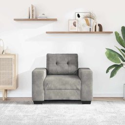 vidaXL Fauteuil 100x78x80 cm fluweel lichtgrijs