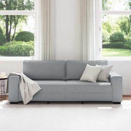 vidaXL 3-zitsbank 220x77x82 cm stof lichtgrijs