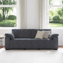 vidaXL 3-zitsbank 220x77x82 cm fluweel donkergrijs