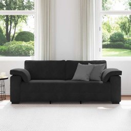 vidaXL 3-zitsbank 220x77x82 cm fluweel zwart