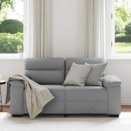 vidaXL 2-zitsbank 160x81x84 cm stof lichtgrijs