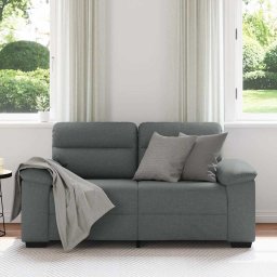 vidaXL 2-zitsbank 160x81x84 cm stof donkergrijs