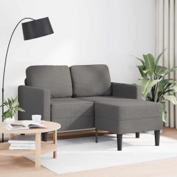 vidaXL 2-zitsbank met ligstoel L-vormig lichtgrijs 125 cm linnen
