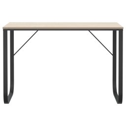 vidaXL Computerbureau 110x60x73 cm spaanplaat zwart en eikenkleurig