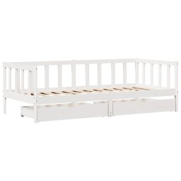 vidaXL Slaapbank met lades 80x200 cm massief grenenhout wit