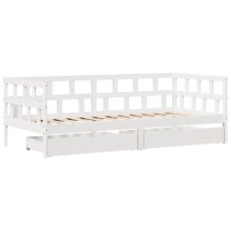 vidaXL Slaapbank met lades 80x200 cm massief grenenhout wit