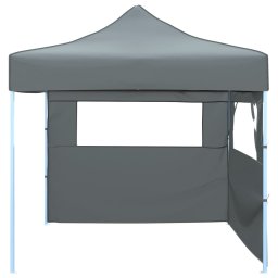 vidaXL Vouwtent pop-up met 2 zijwanden 3x3 m antraciet