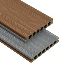 vidaXL Terrasplanken met accessoires 15 m² 4 m HKC bruin en grijs