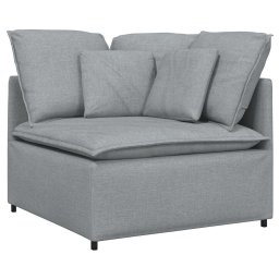 vidaXL Modulaire bank met kussens stof lichtgrijs