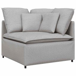 vidaXL Modulaire bank met kussens stof wolk grijs