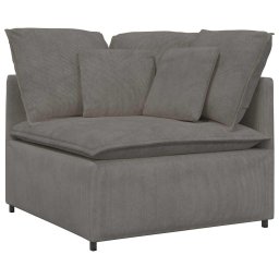 vidaXL Modulaire bank met kussens corduroy stof lichtgrijs