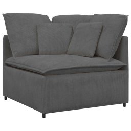 vidaXL Modulaire bank met kussens corduroy stof donkergrijs