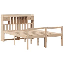 vidaXL Bed met boekenkast zonder matras massief grenenhout 140x190 cm