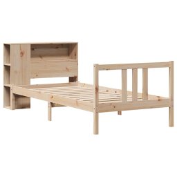 vidaXL Bed met boekenkast zonder matras massief grenenhout 75x190 cm