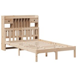 vidaXL Bed met boekenkast zonder matras massief grenenhout 135x190 cm
