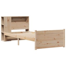 vidaXL Bed met boekenkast zonder matras massief grenenhout 75x190 cm